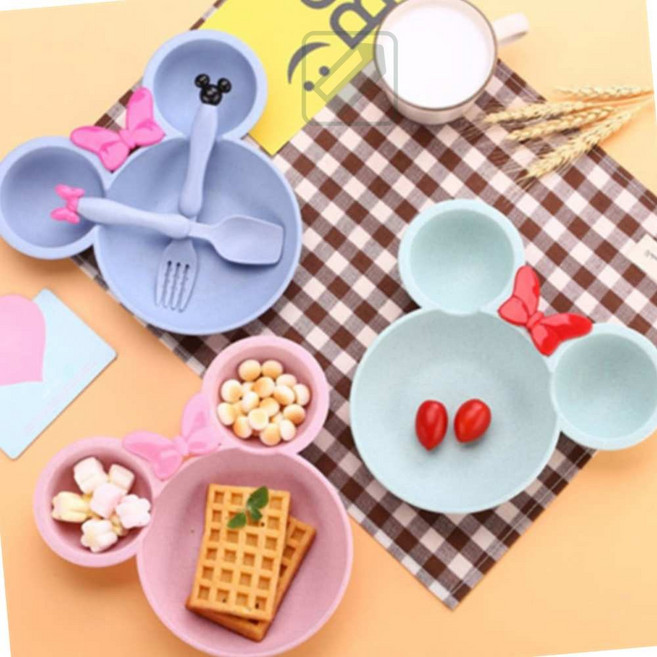 아기 유아 식판 유아식기세트 어린이집 이유식 식판 스푼 포크, 1귀요미식기-핑크, 1개