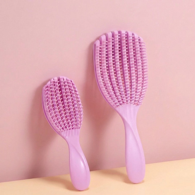 에비노 두피케어 헤어 빗 간편세척 브러쉬 대 소 세트, 1개, 쟈스민 퍼플