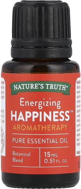 Nature's Truth 퓨어 에센셜 오일 에너자이징 행복 15ml(0.51fl oz), NaturesTruth퓨어에센셜오일에너자이징행복15ml, 1개, 15ml - 쿠팡