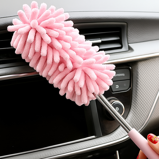 오레네 구석구석 어디든 닿는 차량용 먼지털이 (소형), 핑크, 1개