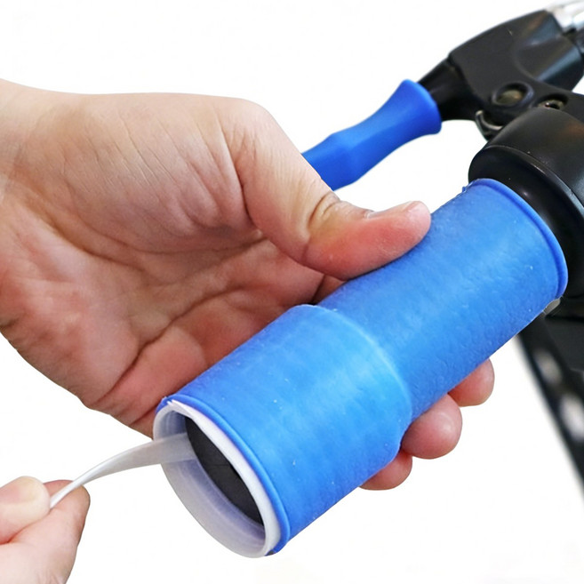SEAMETAL 오토바이 핸들 미끄럼방지 브레이크 레버그립 손잡이커버 C43552 (손잡이2개+브레이크2개), 파란색, 1세트