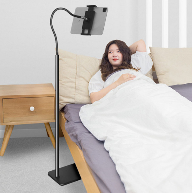 오엠티 침대 자바라 태블릿 아이패드 대형 175cm 3단조절 스탠드 거치대, OSA-BJ1, 블랙, OSA-BJ1