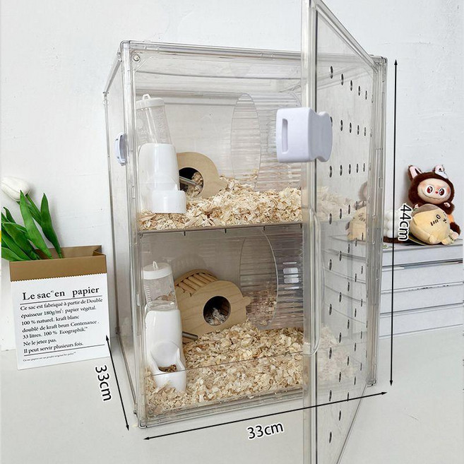 倉鼠亞克力籠子 雙層飼養用品組合, 上下雙層倉鼠籠♢✦, 1個