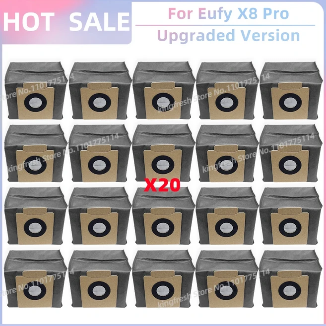 Eufy X8 Pro SES 로봇 청소기 교체 부품 - 메인 롤러 사이드 브러시 헤파 필터 패드 천 먼지 봉투 액세서, 23 SET K