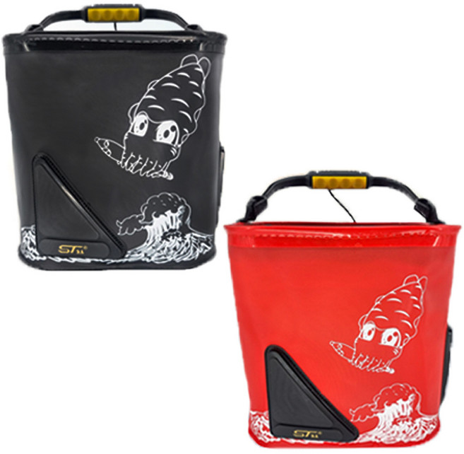 시선21 고급 두레박 밑밥통 살림통 S M L 청소용 솔 브러쉬 포함, 블랙(검정)