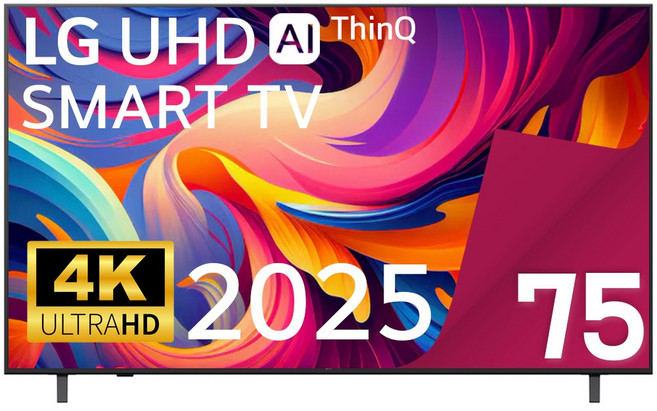 LG전자 TV 75UA7500 25년형 울트라 HD 4K 189cm(75인치) LED 스마트 티비 유튜브 넷플릭스 디즈니 미러링, 방문설치, 스탠드형