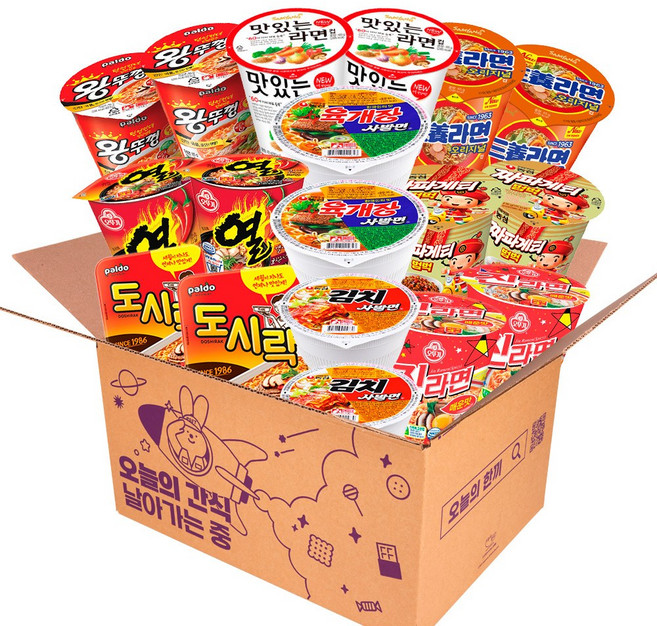 소컵 컵라면세트 9종 18개 방학 간식 탕비실 사무실 야식 라면 모음 비상식량, 1박스