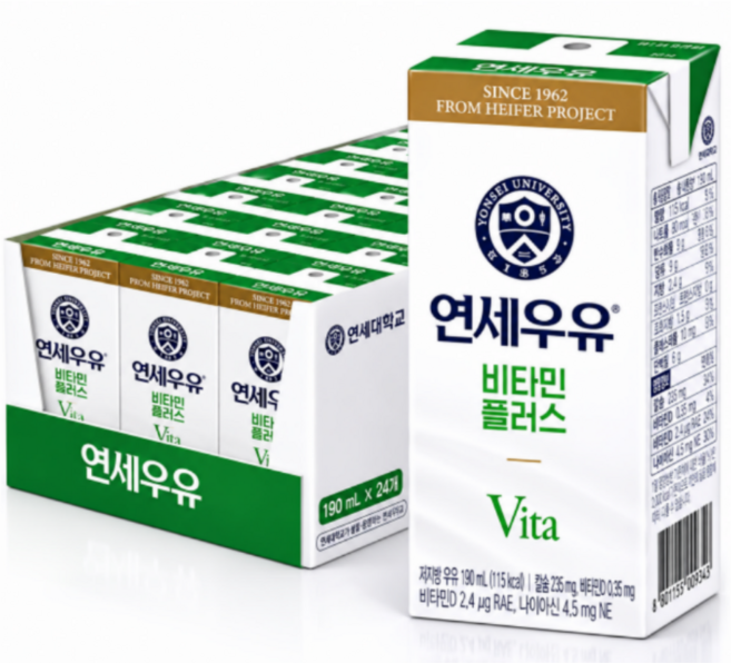 연세우유 비타민플러스, 180ml, 24개
