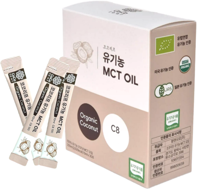 코코리프 유기농 MCT 오일 C8 스틱 30포, 30개, 10ml