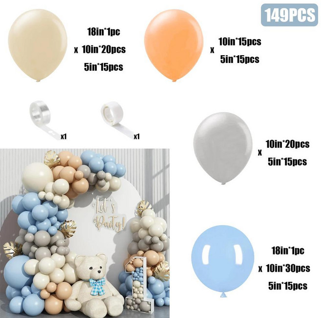 생일 파티 결혼식 발렌타인 데이 장식에 멀티 컬러 라텍스 풍선, 1개, 4. white orange blue / A. 기타