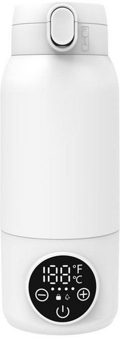 Tiktok熱銷跨境無線恆溫嬰兒外出衝奶加熱杯暖奶器寶寶衝奶加熱器, 1個, CY521—白色【標準版】美國亞馬遜包銷:1個