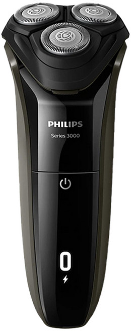 PHILIPS 飛利浦 3000 系列電動刮鬍刀 S3108/06, 黑色, 單一商品