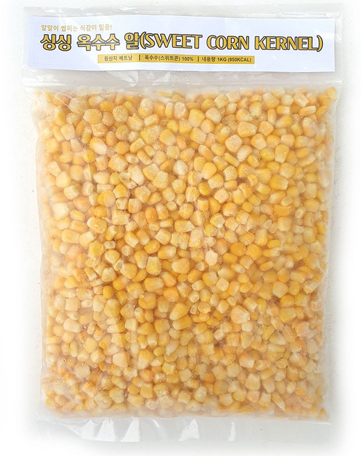 새마원 냉동 자숙 옥수수알 삶은 데친 찐 증숙 옥수수 알갱이, 10개, 1kg