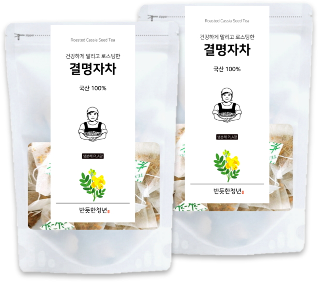 국산 볶은 결명자차 생분해 티백 HACCP 인증, 1g, 2개, 30개입