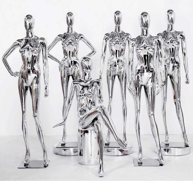 실버 마네킹 모델 전신 진열 디스플레이 전시용 도금 고급, 1개, Aㅣ디자인 사이즈 옵션사진참고