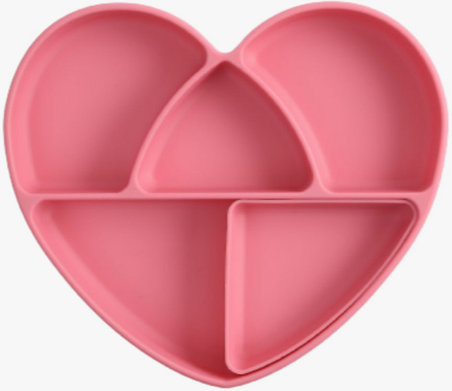 러빗 하트흡착식판, 로즈, 하트흡착식판+국나눔칸, 1개