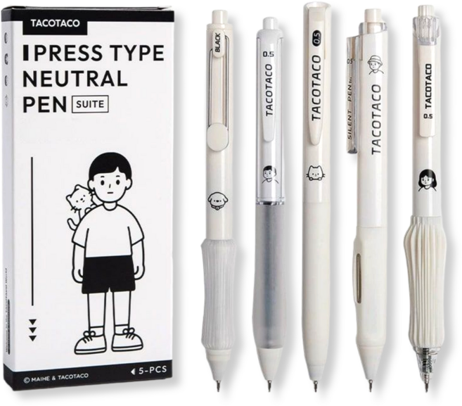 레아채 데일리 감성무드 볼펜, 1세트, 화이트