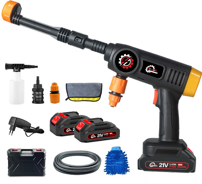 YUON 독일기술 무선 고압 세척기 세차기 분사기 충전식 휴대용 가정용 대용량 배터리 물분사량 1분 4L