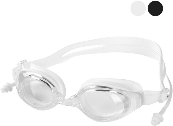 무아 노미러 김서림방지 안티포그 귀마개일체형 수경, 1개, 화이트