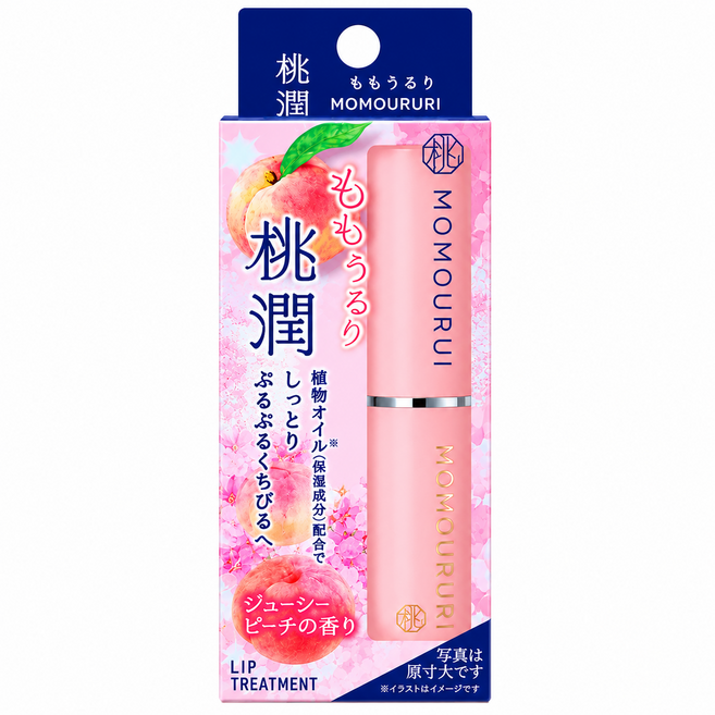 모모우루리 립밤, 1개, 3g, 복숭아