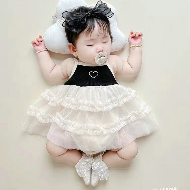 艾比童裝 嬰幼兒女寶包屁衣 吊帶連身裙