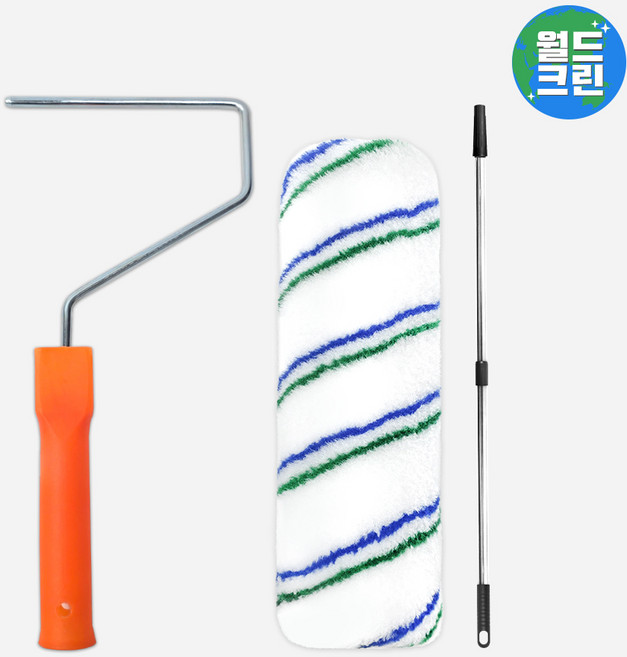 월드크린 이지 페인트 롤러대 9호+리필 8호+캡 2단 스크류 롤러대 로라 도배 미장 도장 연장 봉, 이지롤러대9호+리필8호+캡2단스크류롤러대, 혼합색상