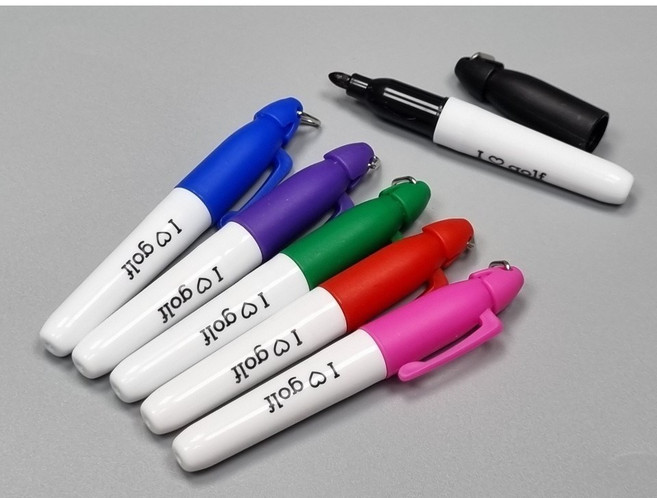 볼라이너 골프공 네임펜 6개 1세트판매 마킹 볼라인 라운딩 필드용품, 6색상