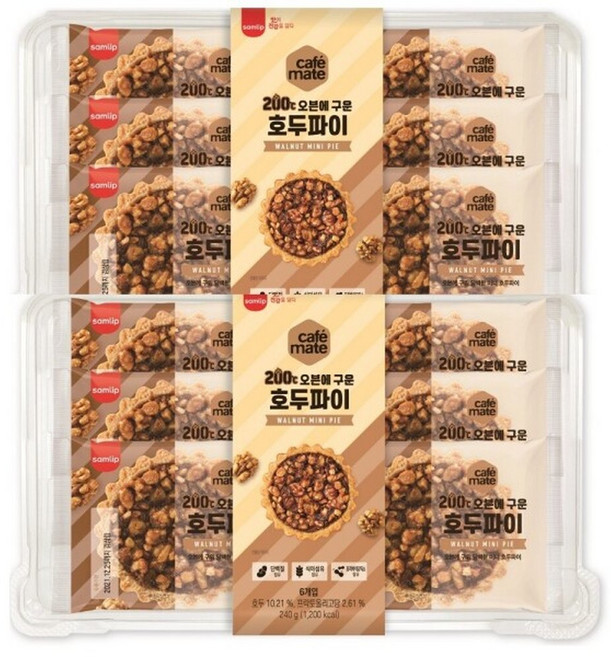 삼립 200도 오븐에 구운 호두파이 40g 6개입 2개, 12개