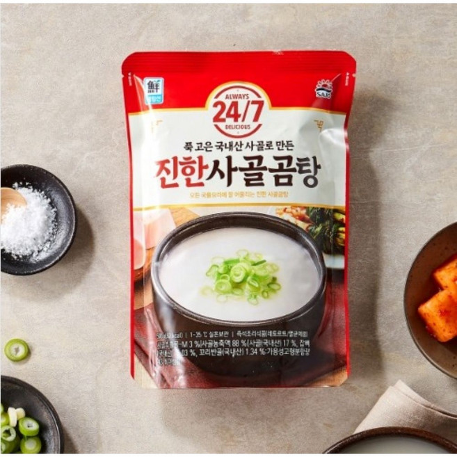 사조 해표 국내산 사골 진한 사골곰탕, 500g, 16개
