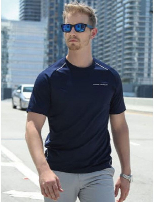 그렉노먼 남성 uv차단 라운드넥 반팔티셔츠 네이비 HMG17-TS202b