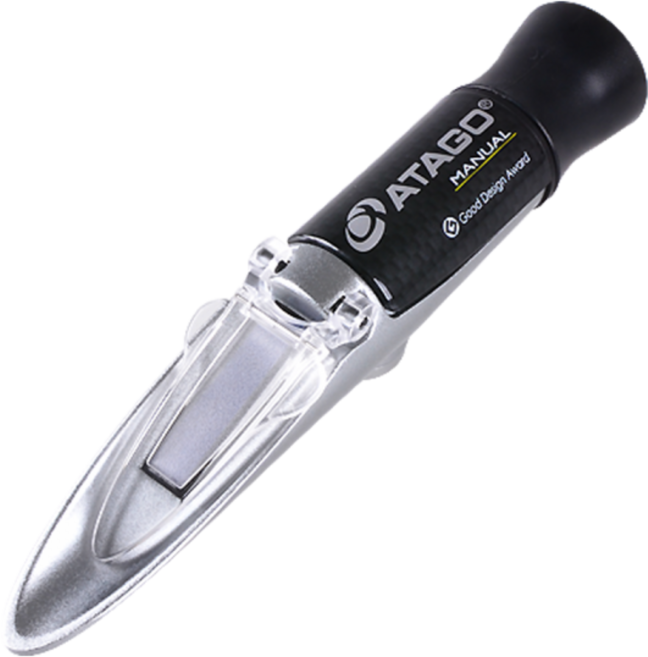 MASTER-M 휴대용 당도계 Refracto 당도측정기 brix meter 과일 음료 식품 과즙 절삭유 기계오일 농도측정 당도측정계 수지굴절계 ATAGO 아타고, 1개