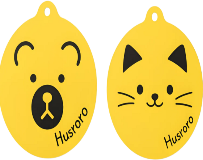 Husroro 캐릭터 실리콘 인덕션 보호매트, 1세트, 고양이 + 곰 옐로우