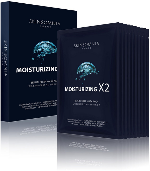(유통기한임박특가)스킨썸니아 모이스처라이징 X2 뷰티슬립마스크팩 10매 (1박스)