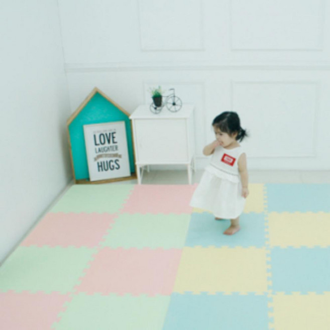 3cm 층간소음매트 퍼즐매트 유아바닥매트 5colors 4장세트, 크림