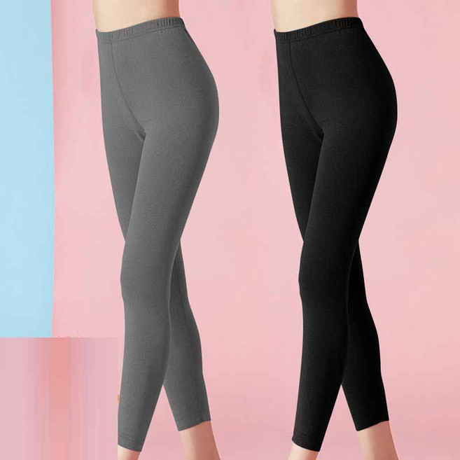 1+1 여성 기모 내복 바지 여성용 가을 겨울 발열 내의 바지 두꺼운 무봉제 레깅스 JXH