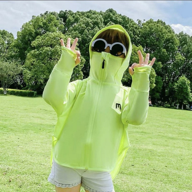 Annie 兒童連帽防曬外套 夏季薄款抗UV防曬衣 機車族適用