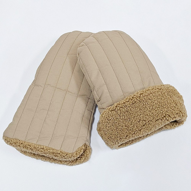 유모차 장갑 핸드머프 방한장갑 핸드워머 손잡이커버, 1세트, 브라운