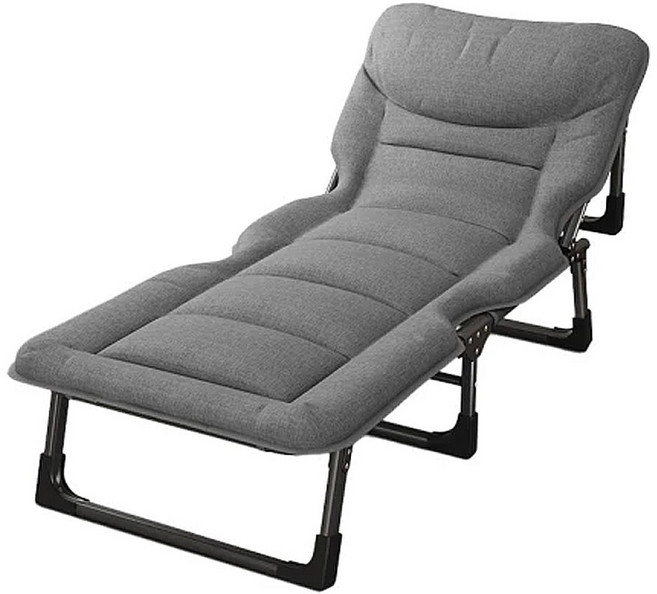 懶人沙發 折疊躺椅 午休便攜 床墊+牛津布 舒適躺臥, 深灰色
