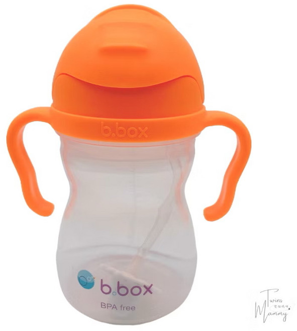 b.box 二代防漏吸管學習水杯 240ml 柑橘色 寶寶學飲杯, 二代杯#柑橘色, 1個