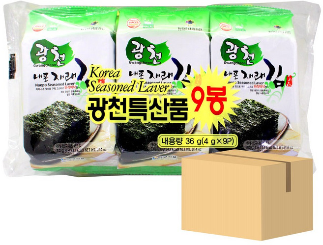 광천내포재래김 [9단x12팩] 1박스, 1개, 단품