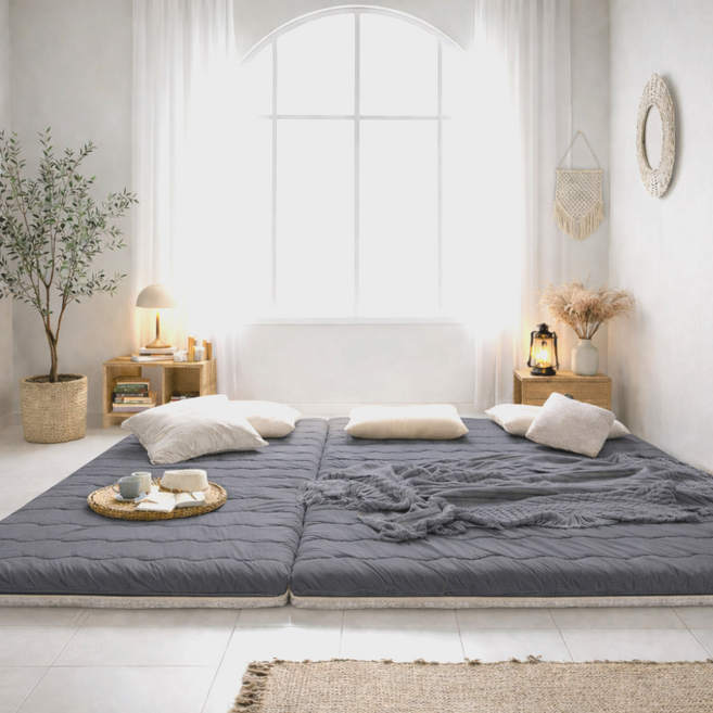 국내제작 집먼지 / 진드기 케어 접이식 토퍼 기절 푹신한 매트리스 3가지색상/4가지사이즈 (보관벨트포함) 네스트슬립