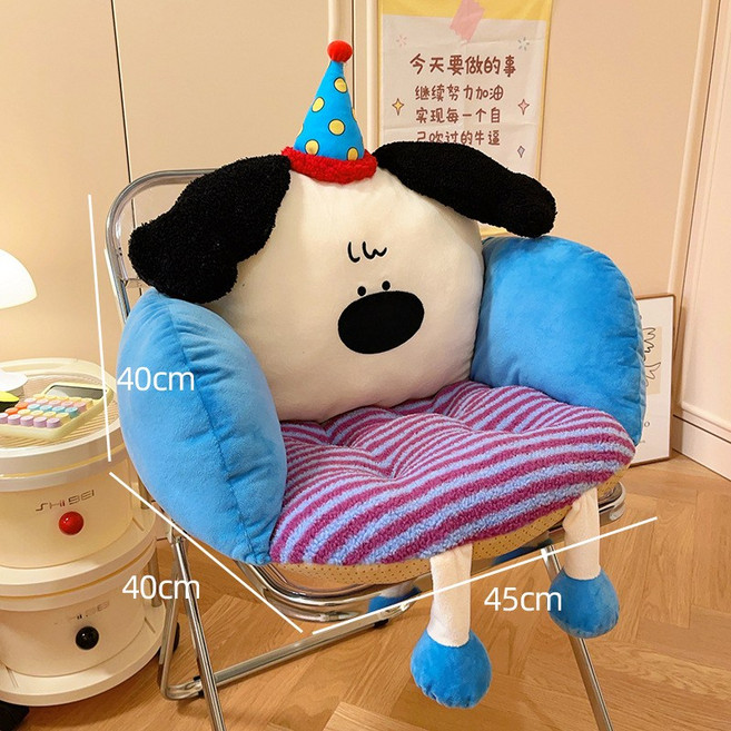 해피유통 아동용 귀여운 애니멀 디자인 소파 쿠션 편안한 쿠션 어린이 좌석 소파 인형 소파 귀여운 귀달린 소파, 40*40*45cm, 블루