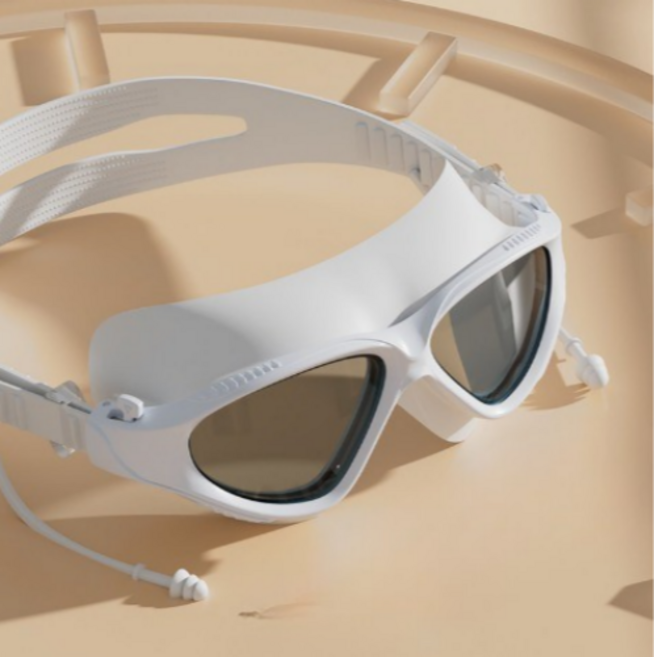 수경 성인용 실리콘 수영고글 UV차단 김서림방지 귀마개일체형 남녀공용, 흰색(렌즈검정)