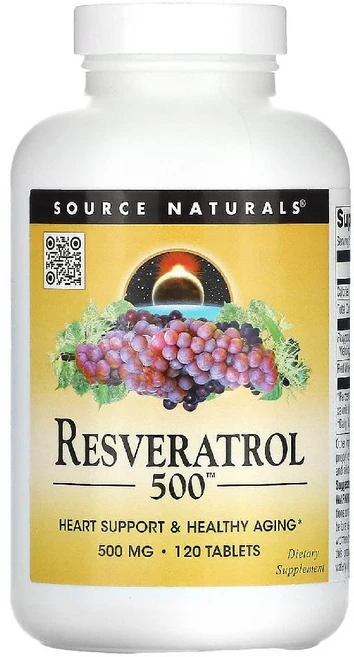 소스내추럴스- Resveratrol 500 레스베라트롤 500mg 120정 4개월분, 1개 - 쿠팡