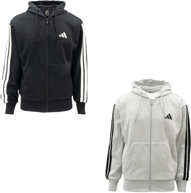 아디다스 에센셜 삼선 플리스 기모 후드 집업 데일리 커플 예쁜 자켓