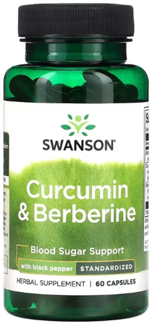 스완슨 커큐민 베르베린 블랙페퍼 60정 Berberine HCL 세로토닌, 1개 - 쿠팡
