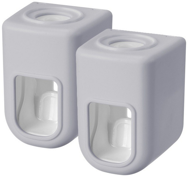 그린맆 1+1 무타공 치약짜개 자동 치약 디스펜서, 2개, 그레이