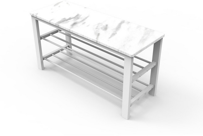 拜爾家居 大理石紋穿鞋椅 木板穿鞋椅 仿大理石紋 鞋架 鞋櫃 置物櫃 收納櫃 收納架 玄關椅, 山水白,可貨到付款