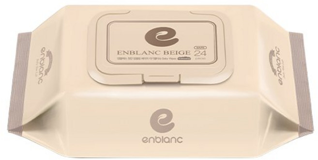 앙블랑 아기 물티슈 70평량 세이프 베이지 휴대캡형 24매 12팩 NGMC12, 12개, 70g