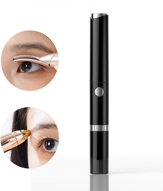 속눈썹불고데기 C타입 온도조절 무선 충전식 투인원 다기능 히팅 뷰러, 검은색